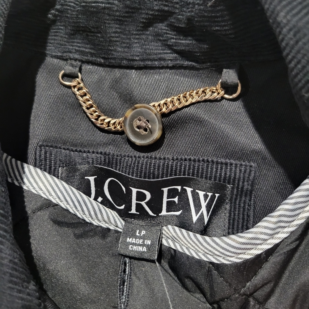 J Crew Long Barn Jacket™ in waxed cotton twill Coat Size L Petite NWT CC954 - Picture 16 of 16